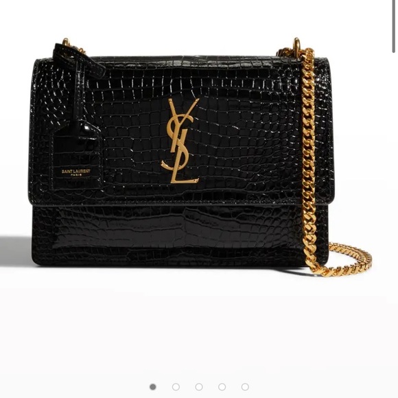 *- SOLD* Saint Laurent medium croc embossed sunset crossbody - Picture 3 of 7